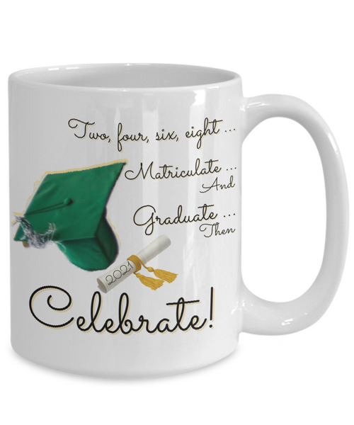 Graduation celebrate with cap mug