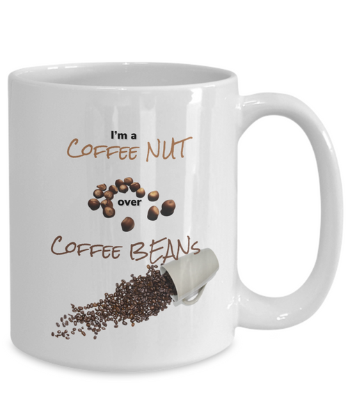 Coffee nut mug, Coffee bean nut mug, Coffee Mug, Serious Coffee lovers mug