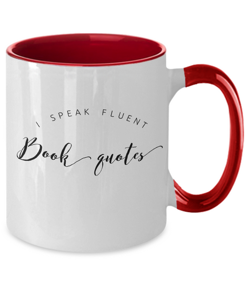 Fluent book quotes two tone mug