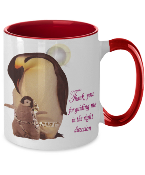 Mother's guidance coffee Mug Two-Toned, Penguin two tone mug
