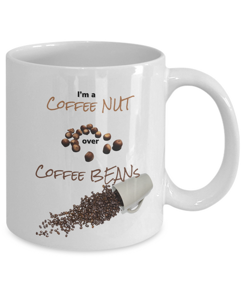 Coffee nut mug, Coffee bean nut mug, Coffee Mug, Serious Coffee lovers mug