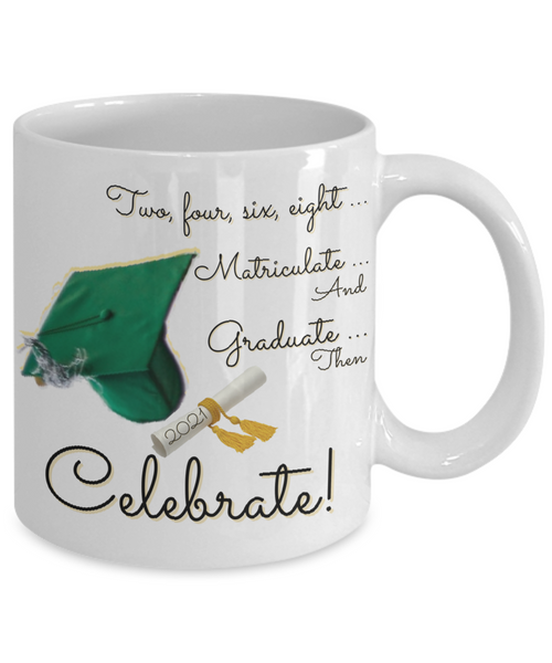 Graduation celebrate with cap mug