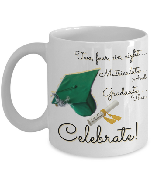 Graduation celebrate with cap mug