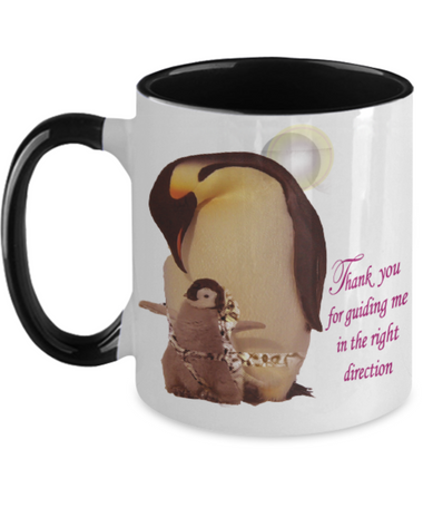 Mother's guidance coffee Mug Two-Toned, Penguin two tone mug