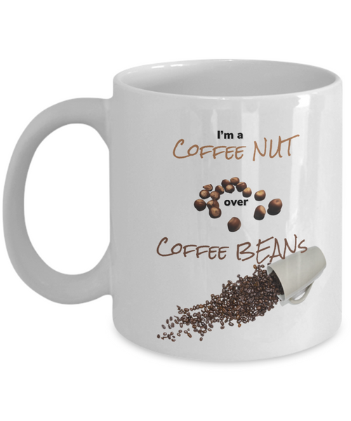 Coffee nut mug, Coffee bean nut mug, Coffee Mug, Serious Coffee lovers mug