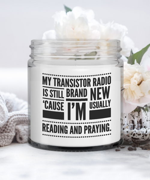 Funny praying candle, reading and praying candle