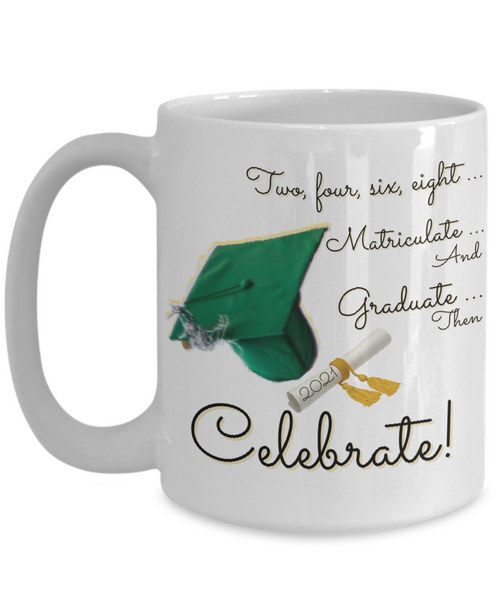 Graduation celebrate with cap mug