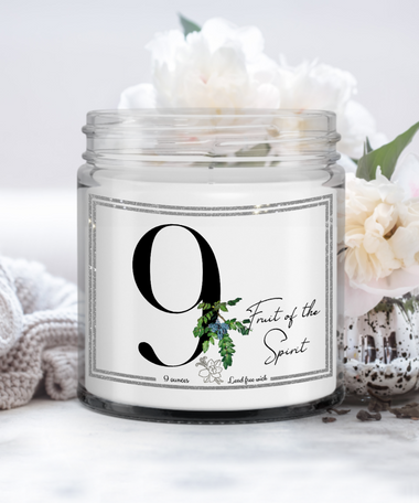 Number 9 candle, Fruit of the Spirit Candle