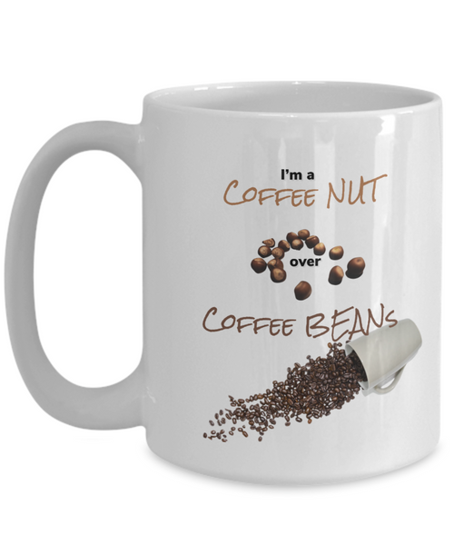 Coffee nut mug, Coffee bean nut mug, Coffee Mug, Serious Coffee lovers mug