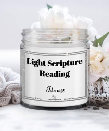 Light scripture reading candle, Jesus Wept Candle, Funny scripture reading candle