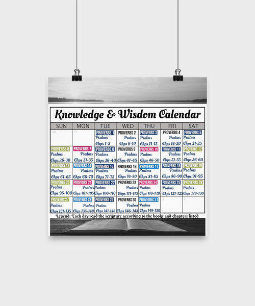 Wisdom Calendar Calendar Planner Devotional Calendar Monthly Calendar Proverbs Calendar Psalms Calendar